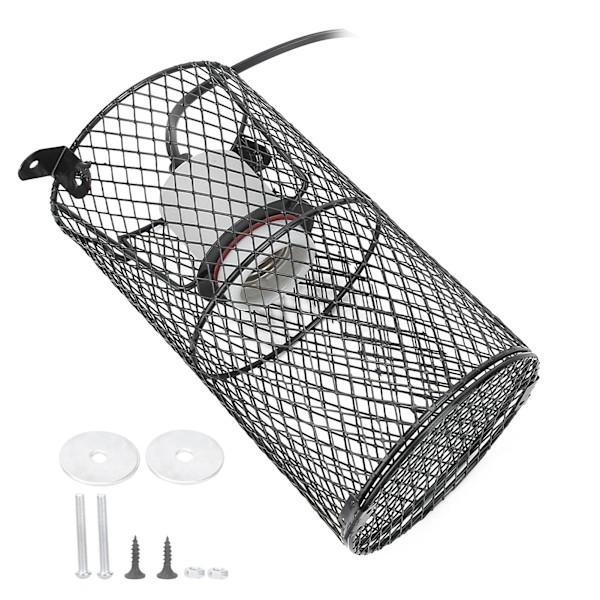 Reptil Varmelampebeskytter Varmelampe Lampegardin Anti-Skoldning Lampe Netdæksel til Slange Firben (EU-stik 220V)