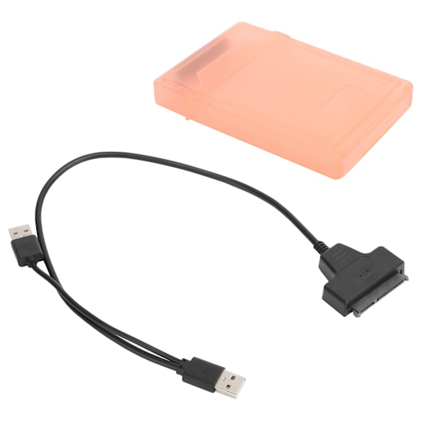 Hårddiskadapterkabel SATA HDD/SSD Dubbel Gränssnitt Konverteringssladd med 2,5-tums Skyddsbox Röd