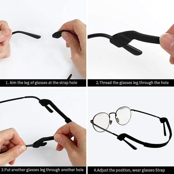 10-pack silikonglasögonremmar, anti-halk barn glasögon solglasögon band glasögon bandhållare glasögonhållare elastisk sport småbarn glasögon rem