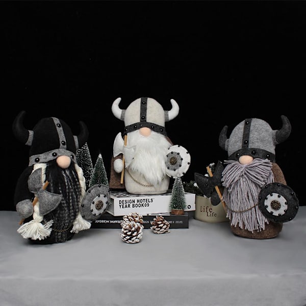Ansiktslös Gnome Plyschdocka Riddare Dvärg Viking Gladiator Statyett Bordsdekoration Dekoration