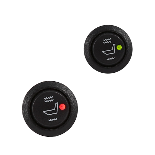2x Strømbrydere til sædevarme Universal 3-polet rund opvarmet rocker Hi Low Off Kontrol