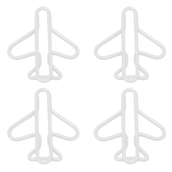 100 stk. Søde papirclips, flyformet stil, belagt tråd, lette, holdbare, smarte papirclips til arbejde, studier, sortering, hvid