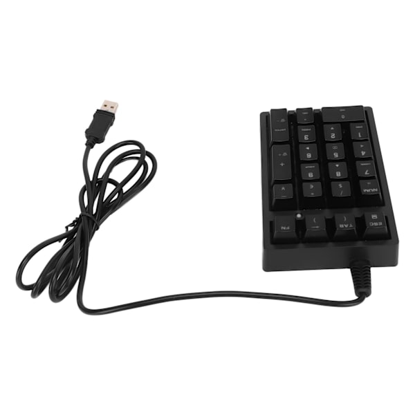 Mekanisk numerisk tastatur Trådløs 21 taster Blå bryter Farge LED USB Bærbar K21 Numpad for bærbar PC