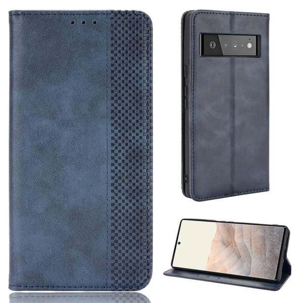 Bofink Vintage læder Google Pixel 6 Pro etui - Blå Blå blue