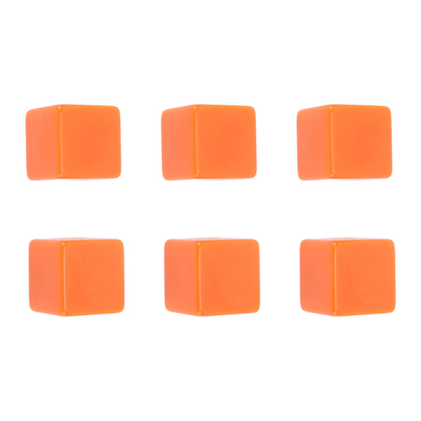 6ST Tomme terninger Kuber DIY Ufullstendige terningblokker Undervisningspartipuslespill 6-sidige terninger Plastkuber Oransje