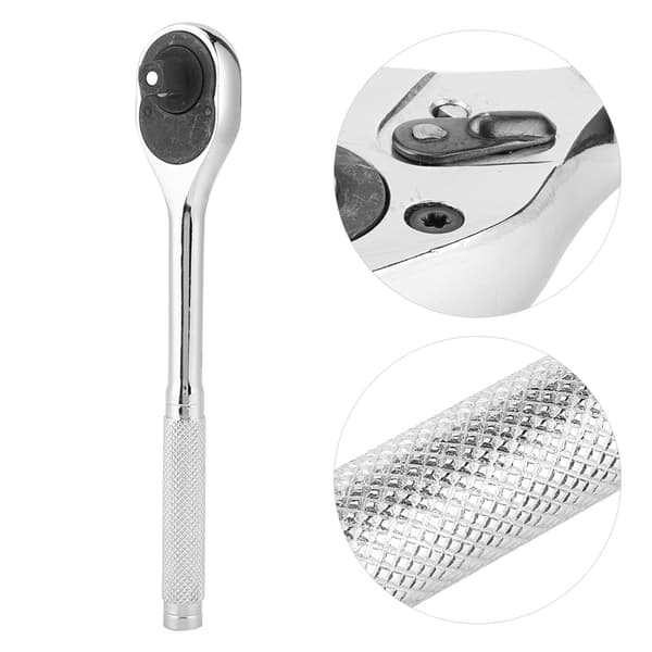 Quick Release Ratchet Wrench 45 Teeth Adjustable Chrome Plated Socket Wrench Square Head Professional Hand Tools 1/2 inch