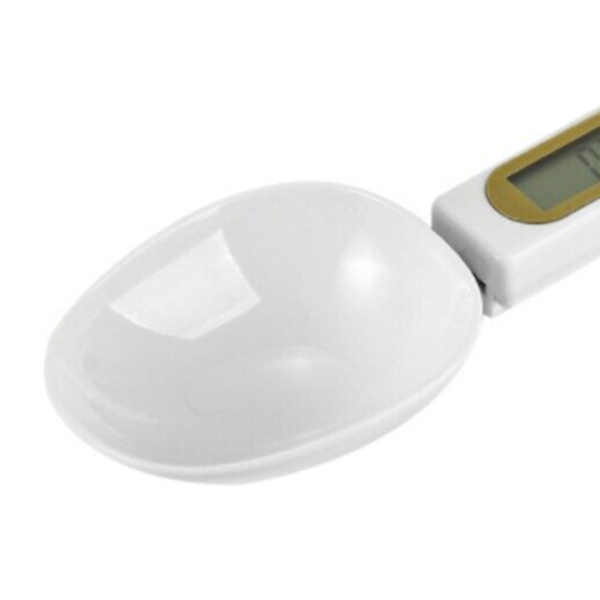Electronic Spoon Scale White Compact Sensitive High Accuracy Detachable Measuring Spoon Food Scale for Baking