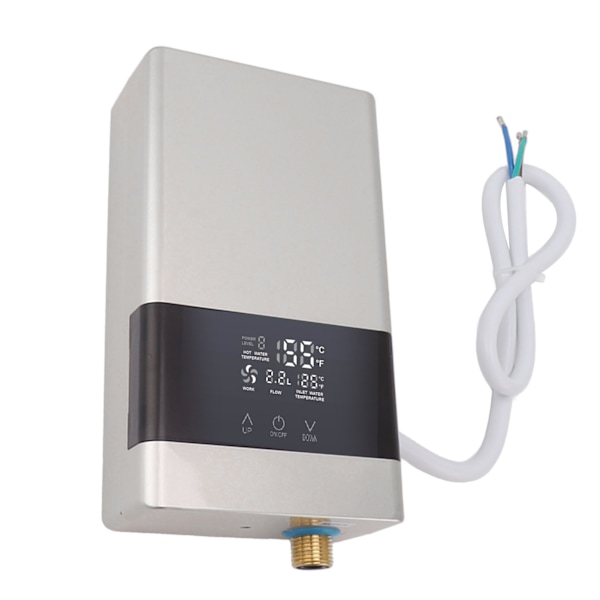 Tankløs varmtvandsbeholder 6000W Elvarmer Nem installation Touchskærm Automatisk konstant varmtvandsbeholder EU-stik 220V Sølv