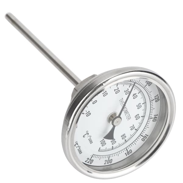 1/2 NPT-gevind urtavle termometer i rustfrit stål til hjemmebrygning af øl 0‑220℉ /‑10‑100℃