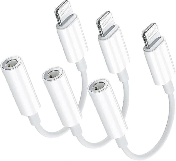 Lightning til 3,5 mm hovedtelefonadapter - 3-pak
