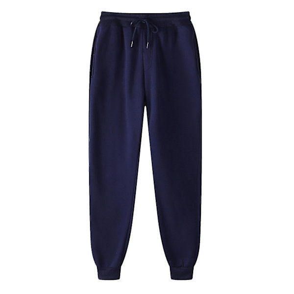 Herrkläder Marinblå Hip-hop Vadderade Joggingbyxor Casual Leggings
