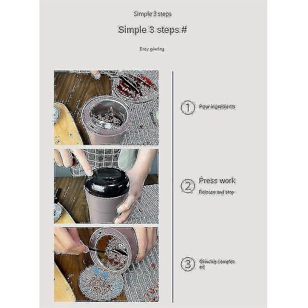 Elektrisk kaffekvern i rustfritt stål for hjemmebruk