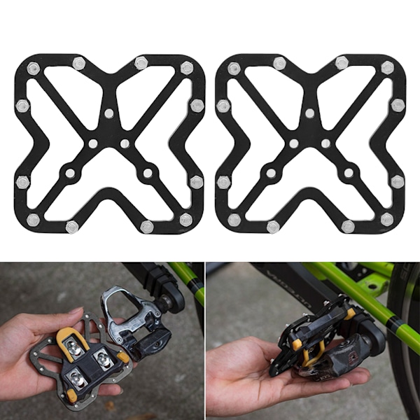 1 Par Aluminiumlegering Cykelplattform Adaptrar för SPD Svart