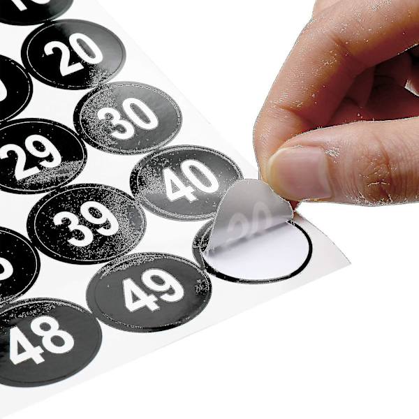 Numerotarrat 1-50 varaston järjestämiseen