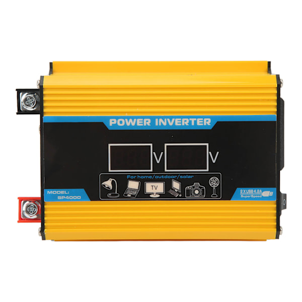 300W Modifierad Sine Wave Inverter USB Car Power Inverter Adapter LED Display 12V till 220V Gul