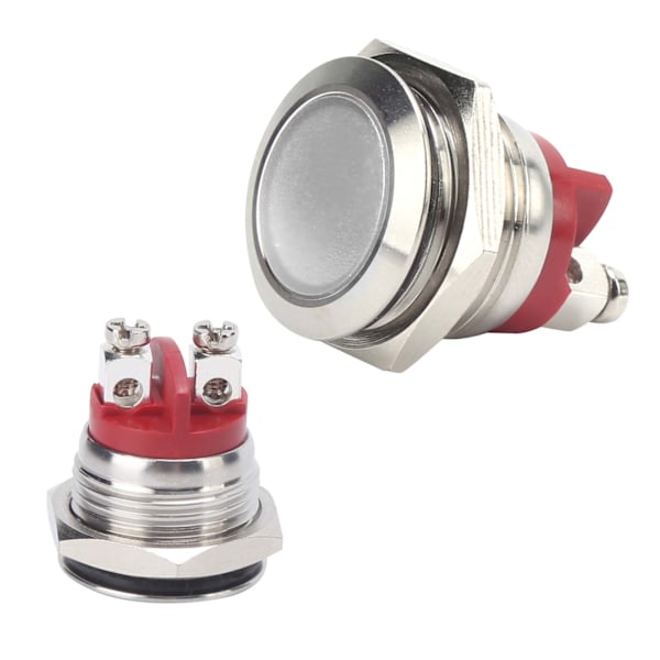0,6 tum LED-indikator Bright Signal Light Flame Retardant Base IP66 Vattentät Universal (Vit)