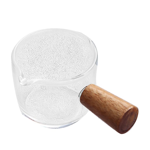 50 ml miniglasmätkopp enkel pip kaffemätkopp kaffeshotglas med trähandtag för mjölkgrädde