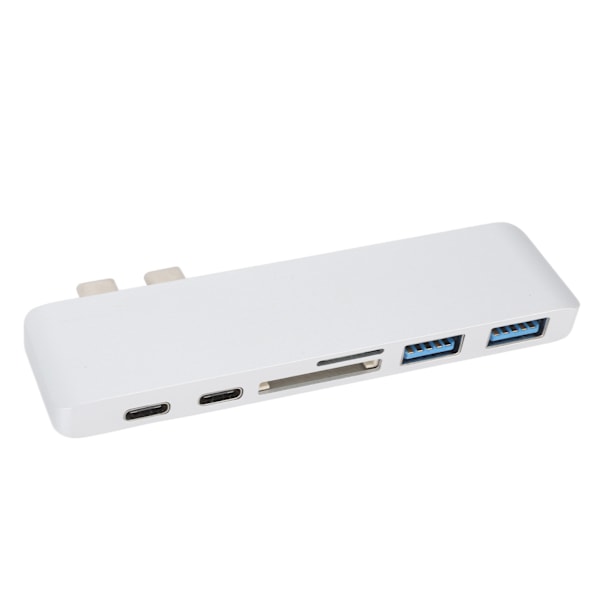 Dockningsstation 10Gbps 5Gbps USB3.0-gränssnitt Minneskortläsare Lättviktsbärbar typ C Hub för MacBook Silver