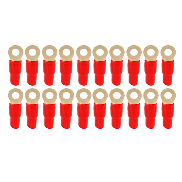 20 st 8mm 4 GA Koppar Lugs Terminalanslutningar Kompakt för Distributionsbox Marinfordon