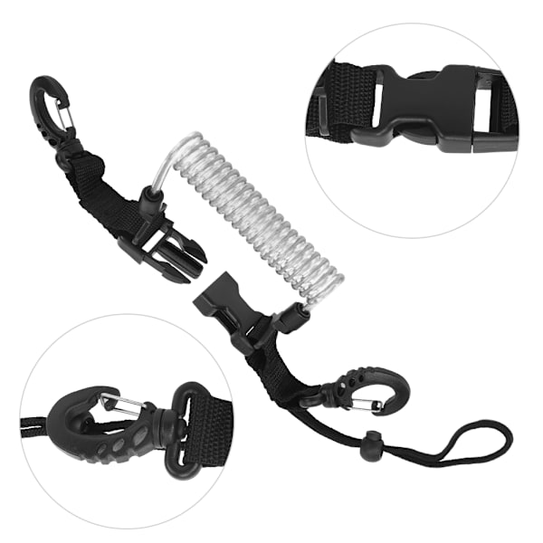 Steel Wire Camera Diving Shell Waterproof Case Secure Quick Release Connection Hanging Buckle Spring Rope Anti Lost Strap (Grey)