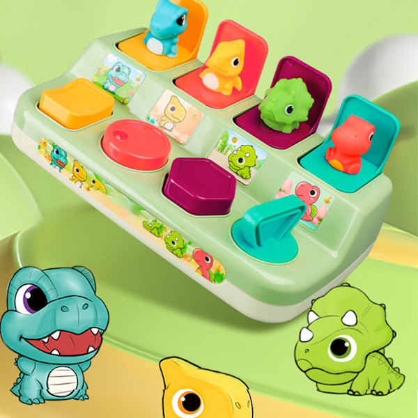 Baby popup leketøy Fargerik tidlig utdanning utvikling popup dinosaur leketøy for småbarn