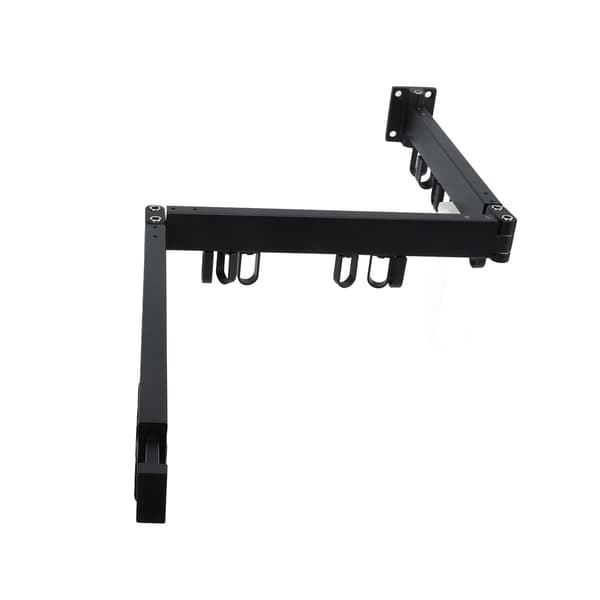Wall Clothes Drying Rack Retractable Space Saving Rotating Ring Single Clothes Hanger for Balcony Laundry Room Black Three-Fold