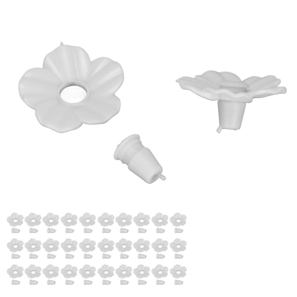 30 set Hummingbird Feeder Blommor Flerfärgad Unik utbytbar Hummingbird Bird Feeder Blomtillbehör Vit