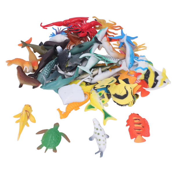 48 stk Havsdyr Legetøj Miljøvenligt Materiale Livlig Form Mini Tropisk Fisk Serie Miniaturelegetøj til 4 til 6 år gamle
