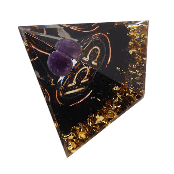 5 cm orgonitpyramid för positiv energiläkning Kristallpyramidmeditation Orgonitpyramider Chakra Zodiac Energy Generator Vågen