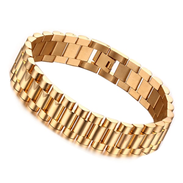 Golden Link Chain Armband Dekoration Fashionabla enkel geometrisk form Tjock länk armband guld