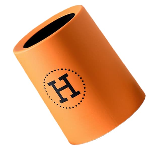 Open Trash Can Plastic Double Layer Thick Round Mini Waste Bin for Bedroom Office Orange 13L
