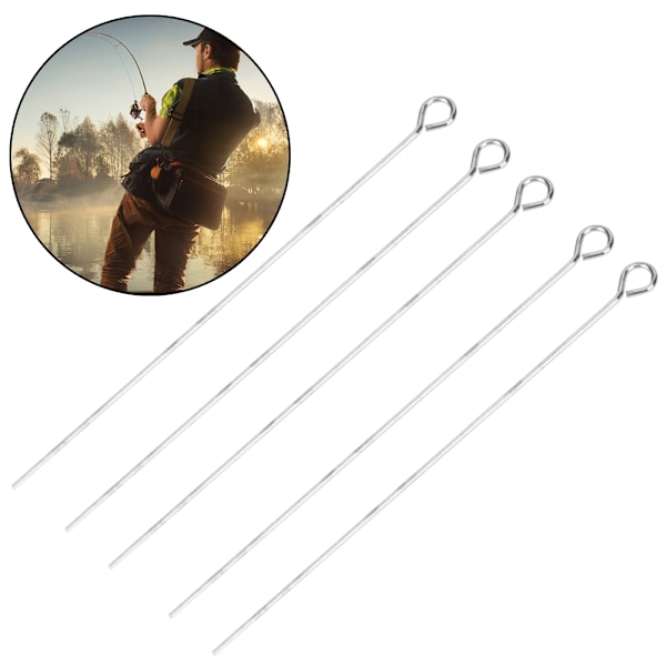 Rustfrit Stål Fiskeøjne Pins Lang Nål Flatlock Bargain Tilbehør (50mm)