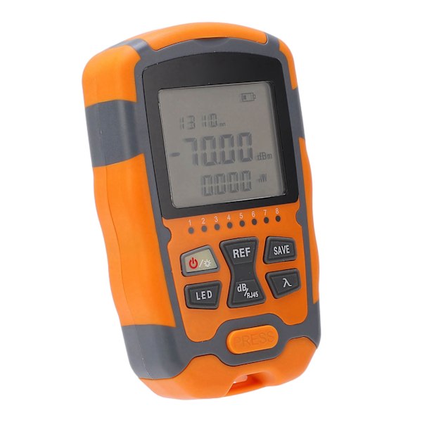 Mini optisk effektmeter Bærbar optisk fiberkabeltester multimeter med LED-lys