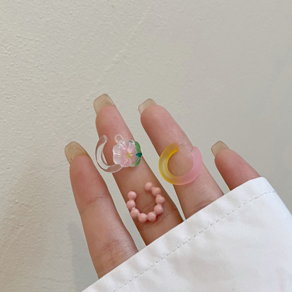 Øre Cuff Øredobber Hålløse Fashionable Jenteaktige Justerbare Klem på Øre Smykker for Jenter 3 stk Rosa