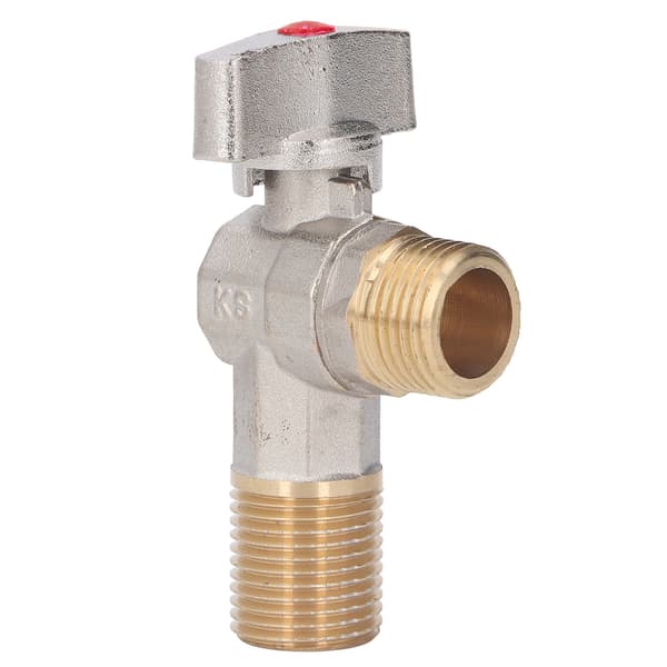 G1/2 Thread Brass Triangle Valve Large Flow Cold Hot Water Angle Stop Valve for Kitchen Bathroom Red