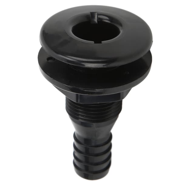 Boat Thru Hull Fitting 3/4 inch ABS Plastic Hose Connector Drain Outlet Accessory Black