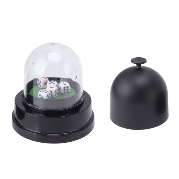 Automatic Dice Roller Cup Battery Operated Pub Party Game with 5 Dice for Party Gathering