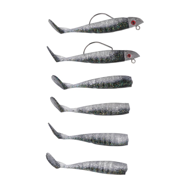 2 set silikon artificiellt fiskebete Mjukt fiskedrag för saltvatten Sötvatten Grön Svart