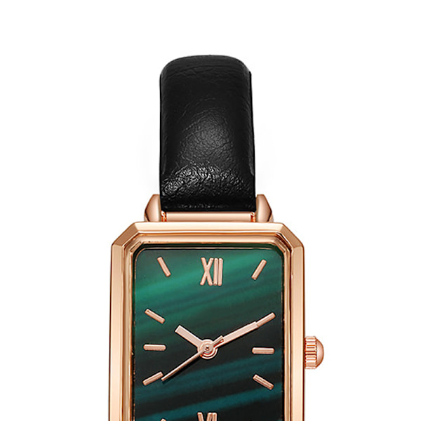 Ur Lille Elegant Vintage Enkel Stil Rektangel Rustfrit Stål Fashionabelt Armbåndsur Til Kvinder Grøn