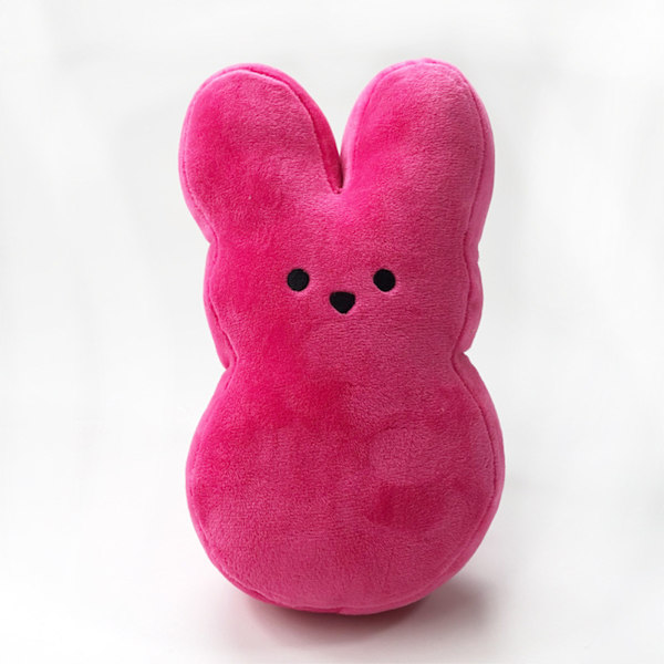 Peeps kanin prydnad påsk tecknad kanin prydnad påsk dekoration påsk plysch kanin (rosa röd)