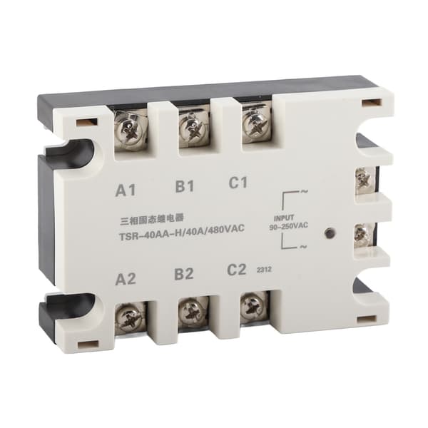 3-faset 40A AC Solid State Relæ SSR Input 90-250VAC Load 24-480VAC TSR-40AA H