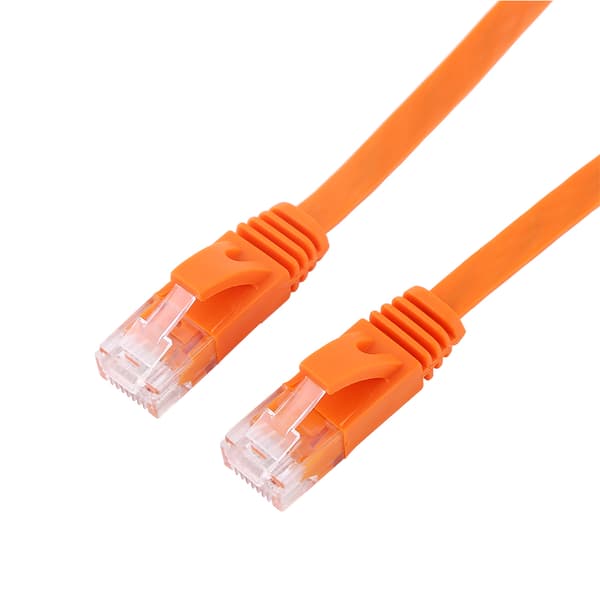 Flad RJ45 CAT6 Ethernet netværkskabel - 0,5m - 1000M - Orange