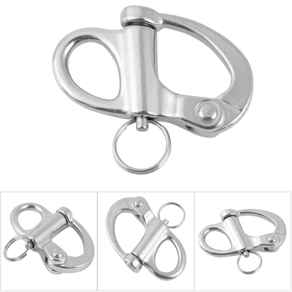 12*52mm Rostfritt stål Fast Snap Shackle Snabbkoppling med Rund Ring