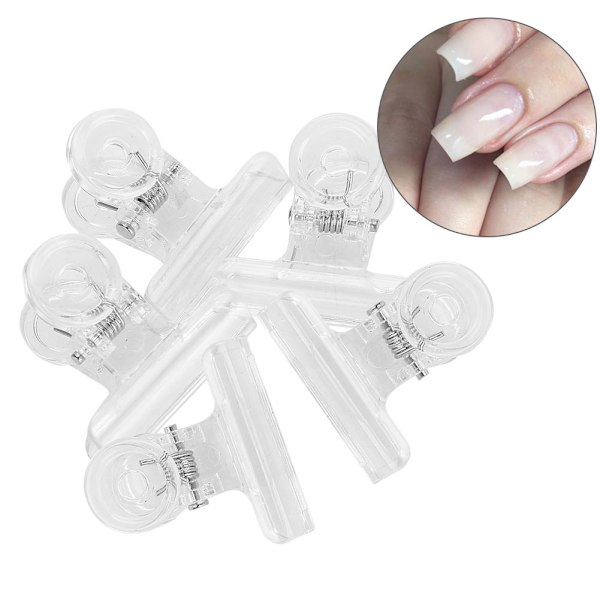 5st C Curve Nagelförlängningsklämmor Multifunktionella Plast Nail Art Tillbehör Transparent