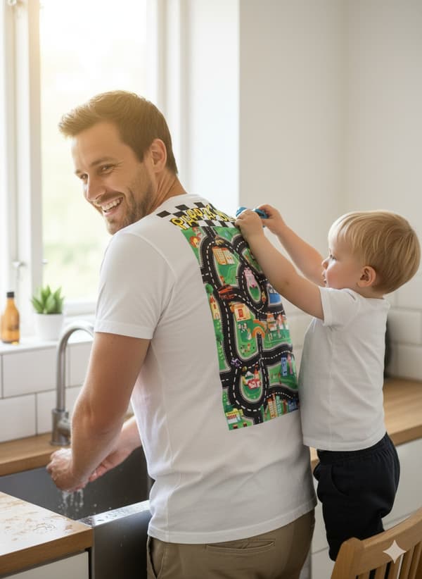 Far T-shirt legetøj i ét! White l
