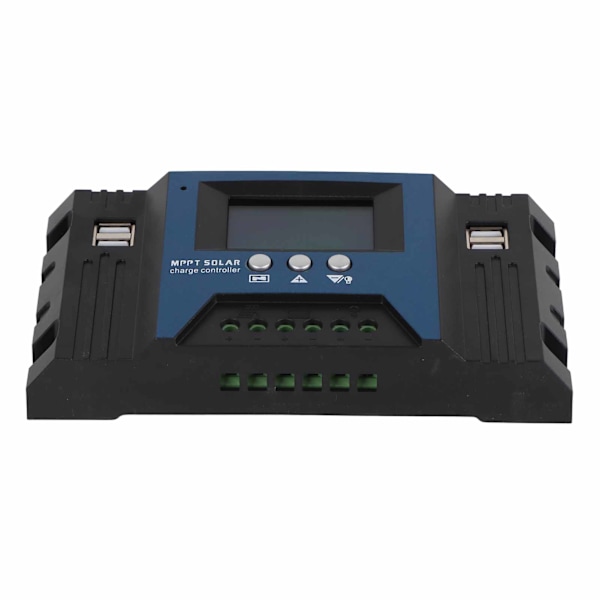 12V 24V Solcelleladningsregulator med 4 USB-porte 5V 2.5A Justerbare parametre LCD-skærm til hjem, campingvogn, båd 30A
