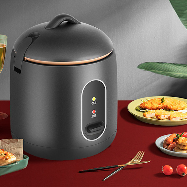 Hjem Mini Riskoge Sort Lille Kollegie Automatisk Riskoge 1,2L Termisk Riskoge med Dampkoger