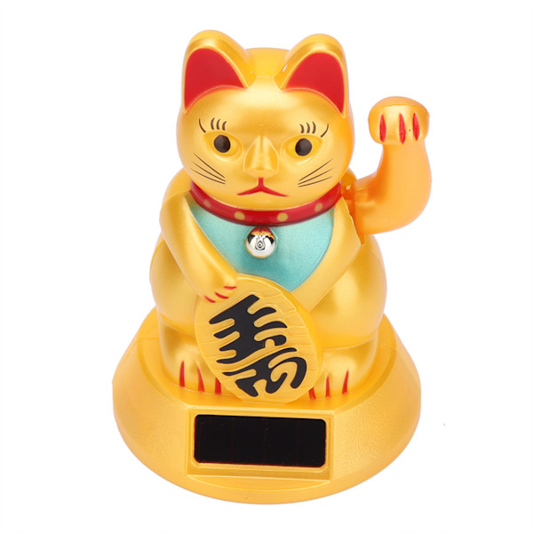 Solcelledrevet Velkommen Viftende Vinker Fortune Lucky Cat Hjemmebutikk Dekor