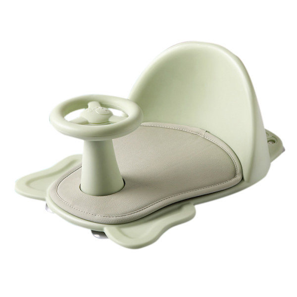 Baby Bath Seat Round Corners Triangular Structure Stable Bottom Bath Chairs for Shower Green