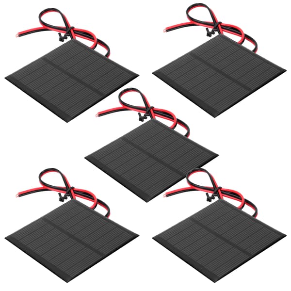 5 stk. Små solcellebatteripaneler Polysilicium Epoxy Batterimodul med 30 cm kabel DC 4V 160mA